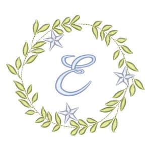 Matriz de bordado Moldura Floral Monograma Delicado