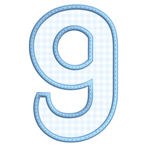 Matriz de bordado Número 9 (Aplique)