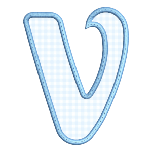 Matriz de bordado Monograma - Letra V (Aplique)