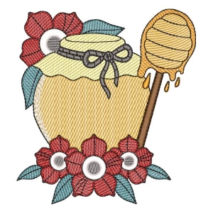 Pote de Mel com Flores