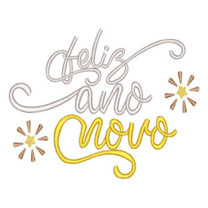 Matriz de bordado Feliz Ano Novo