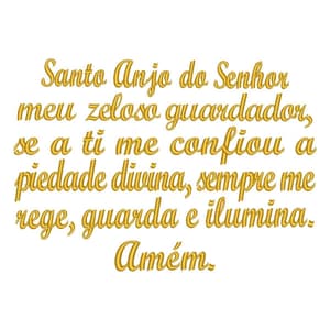 Matriz de bordado Oração Santo Anjo