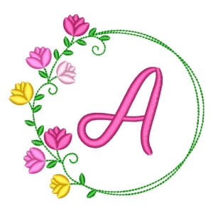  Alfabeto com moldura floral Letra A