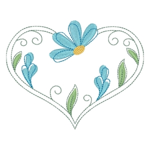 Blue flower Embroidery Design