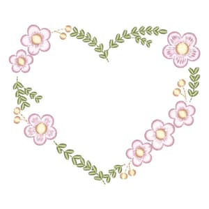 Moldura Floral de Coração