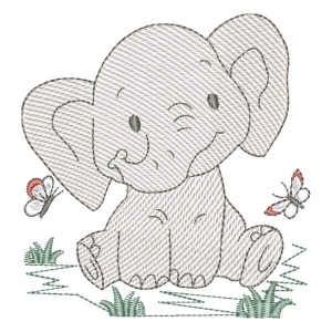 Safari elefante com borboletas