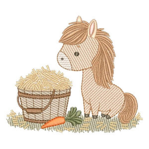 Horse on the Farm Embroidery Design