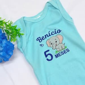 Matriz de bordado Mesversário Safari Baby Elefante (Pontos Leves)