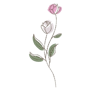 Matriz de bordado Matriz de Bordado Raminho de Flores (Pontos Leves)