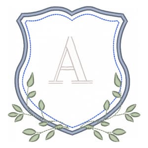  Moldura com Ramos e Inicial (Aplique)