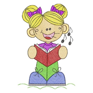 Volta as aulas Menina Cantando e Livro