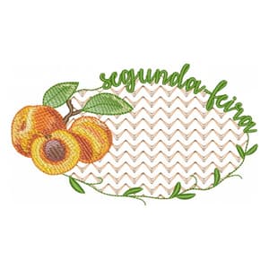 Matriz de bordado Semaninha Segunda com Frutas