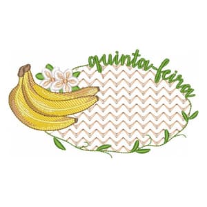 Matriz de bordado Semaninha Quinta com Frutas