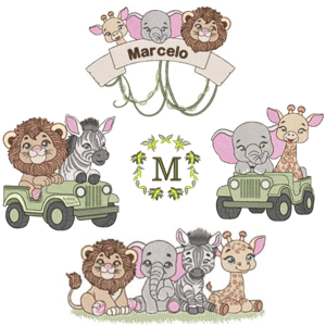 Safari Animals in the Car Design Pack