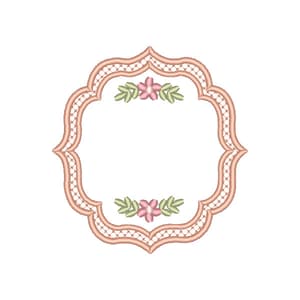 Matriz de bordado Moldura com Flores
