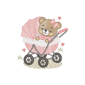 Ursinha Cute Carrinho de Bêbe