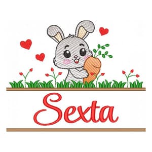 Matriz de bordado Semaninha coelho da Páscoa Sexta