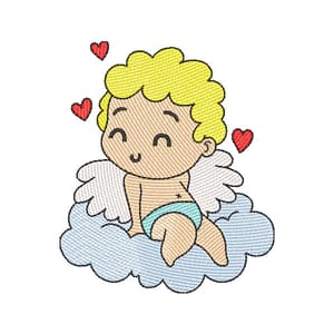 Cupid in the Cloud (Quick Stitch) Embroidery Design