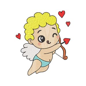Mired Cupid (Quick Stitch) Embroidery Design