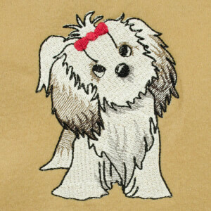 Lhasa apso Embroidery Design