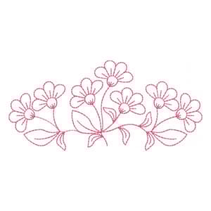 Galho de flores contorno