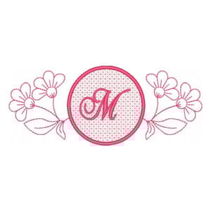 Moldura contorno floral com inicial