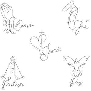 Pacote de Matrizes Imagens Religiosas em Contorno