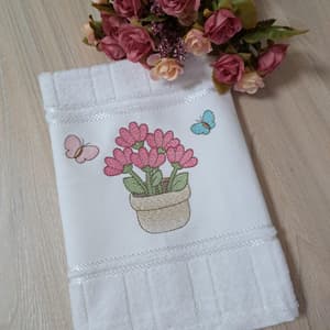Flowers in Vase with Butterflies (Quick Stitch) Embroidery Design