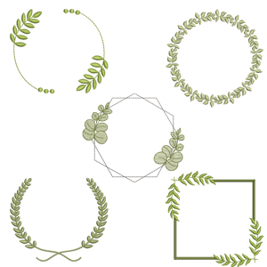  Molduras com Ramos e Folhas