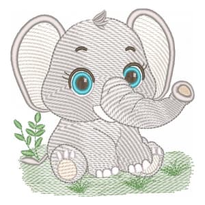 Elephant Safari Boy (Light Points) Embroidery Design