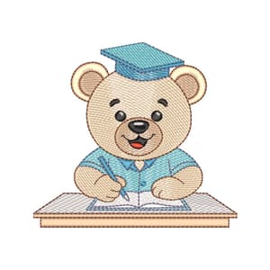 Teddy bear writing (Quick Stitch) Embroidery Design