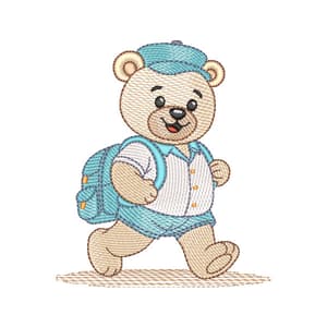 Teddy bear walking (Quick Stitch) Embroidery Design