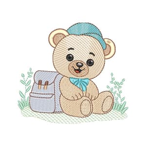 Teddy bear resting (Quick Stitch) Embroidery Design