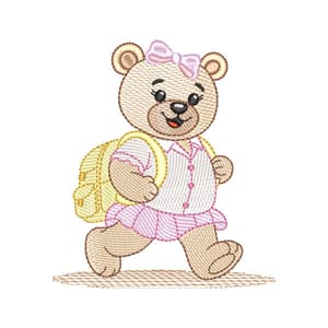 Teddy bear walking (Quick Stitch) Embroidery Design