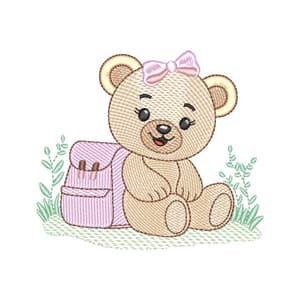 Teddy bear resting (Quick Stitch) Embroidery Design