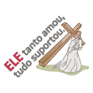 Matriz de bordado Páscoa Jesus Carregando Cruz (Pontos Leves)