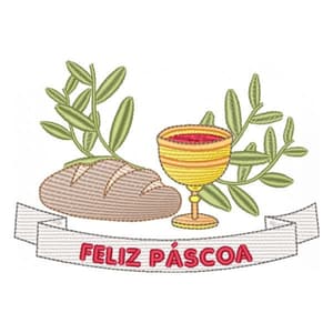Matriz de bordado Páscoa Cálice e o Pão (Pontos Leves)