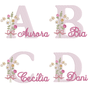  Alfabeto Floral com Nome