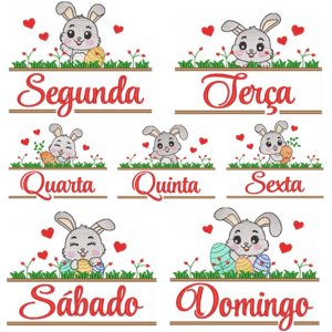 Pacote de Matrizes Semaninha Coelhinhos da Páscoa