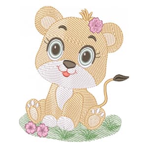Lioness Safari Girl (Light Spots) Embroidery Design