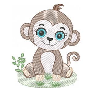 Monkey Boy Safari (Light Spots) Embroidery Design