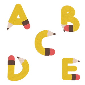 School Alphabet Pencil Design Pack
