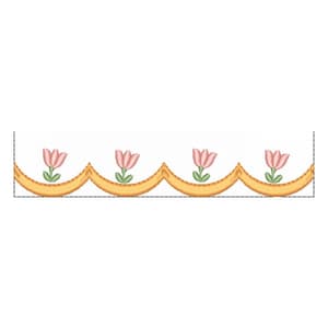 Matriz de bordado Barrinha Floral Delicada