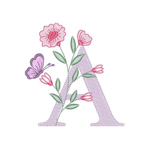 Alfabeto com Floral Letra A (Pontos Leves)