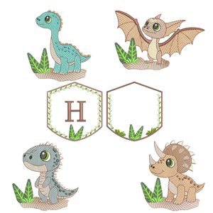 Pacote de Matrizes Dino Cute