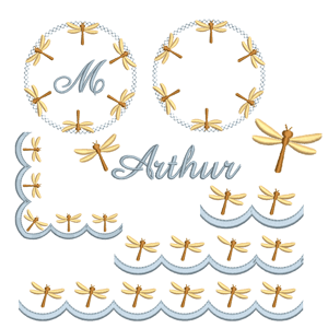 Delicate Dragonfly Bar and Frame Design Pack