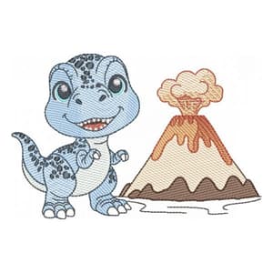 Matriz de bordado Dinossauro Cute (Pontos Leves)