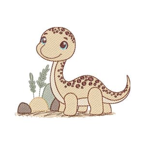 Matriz de bordado Dinossauro Cute (Pontos Leves)