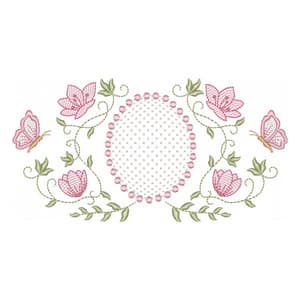 Moldura Floral Com Borboletas