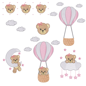 Bear in Cute Sky (Quick Stitch) Design Pack